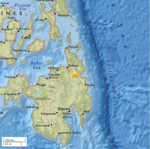 菲律宾发生里氏5.2级地震震源深度10千米（图）